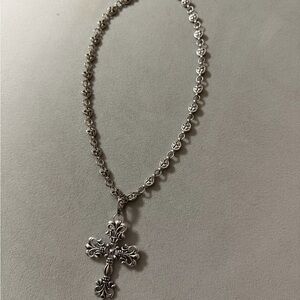 Chrome Hearts Silver Cross Necklace